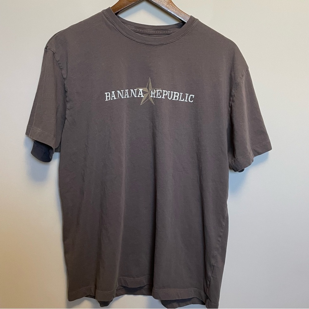 Banana Republic Men's Chocolate Brown Short Sleeve Tee Size Large